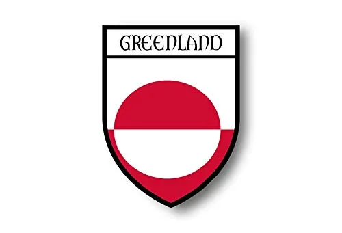 Akachafactory Aufkleber Sticker autoaufkleber Wappen Schild Flagge flaggen Fahne gronland
