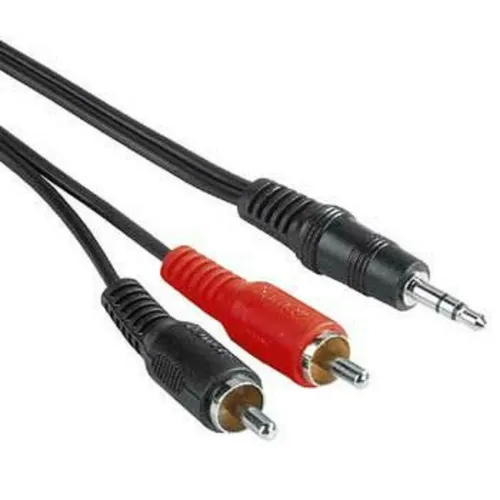 Hama Audio-Kabel 3,5-mm-Klinken-Stecker - 2 Cinchstecker, 2 m, ideal zum Anschluss von portablen Geräten an Verstärker