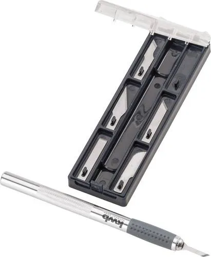 kwb Bastelmesser-Set 014920 (6 Extrem scharfe Klingen, Gummierter Griff)