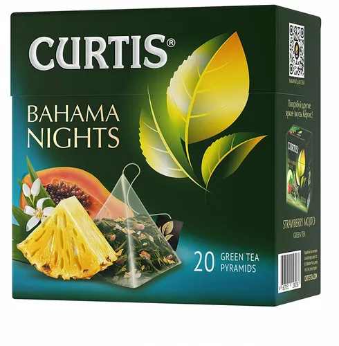 Curtis grüner Tee Bahama Nights  20 Pyramidenbeutel Pyramid Tea