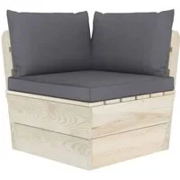 vidaXL Garten-Paletten-Ecksofa mit Kissen aus imprägniertem Fichtenholz - Gartenmöbel mit rustikalem Charme, langlebig und pflegeleicht. Das modulare Design ermöglicht individuelle Anpassungen für Ihre Gartenlounge.