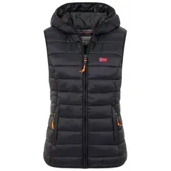 Geographical Norway Damen Steppweste mit Kapuze – Sportliche Übergangsjacke für Frühling und Herbst