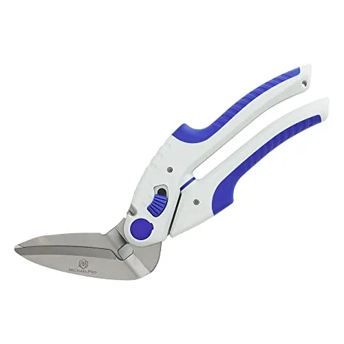 MichaelPro MP010032 25,4 cm robuste Schere, vielseitig einsetzbar, fein gezahnt und abgewinkelt, schneidet Teppich, Karton, Nähstoff, Leder, mit Sicherheitsverschluss und ergonomischem Griff