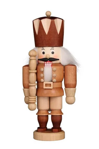 Christian Ulbricht Nussknacker König - Traditioneller Nussknacker aus dem Erzgebirge, 18 cm hoch, aus naturbelassenem Holz gefertigt – perfekt für festliche Dekoration und als Sammlerstück.