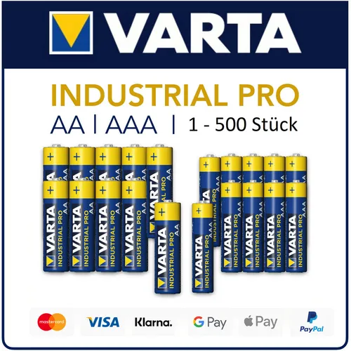 3x Varta Industrial Pro AA-Batterien - Zuverlässige Energie - Kategorie: Batterien, Alkaline LR6 für eine langfristige und zuverlässige Energieversorgung in Geräten.