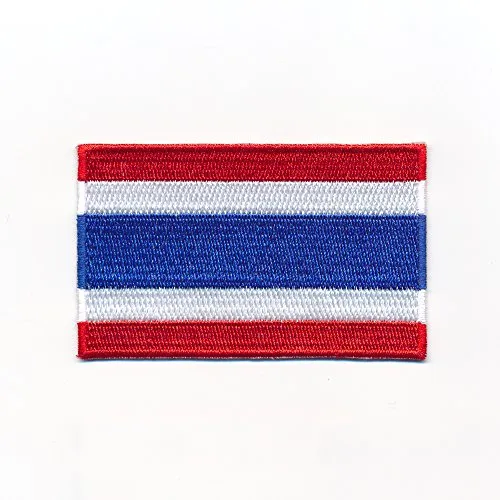 hegibaer 30 x 20 mm Königreich Thailand Flagge Bangkok Flag Aufnäher Aufbügler 0963 Mini