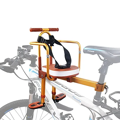XIEEIX Fahrrad Kindersitz Vorne,Kinderfahrradsitz,Vorne Fahrradsitz für Kinder mit klappbarem Leitplankengriff,Mountainbike Kindersitz für Kinder von 1~3