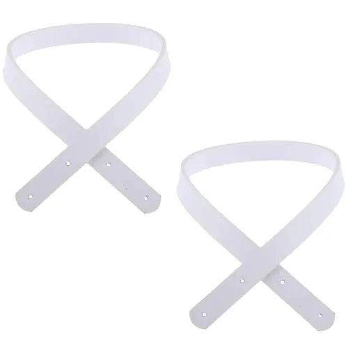 POFET 60cm massives PU-Leder Tragetasche Gürtelriemen Handtaschengriff für die Taschenherstellung, Geldbörsenherstellung Nähen am Taschengriff Ersetzen eines Paares (2 Stück) - Weiß