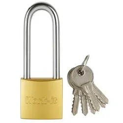 Toko Vorhängeschloss 1 Vorhängeschloss + 6 Schlüssel hoher Bügel gehärtetem Metall, (Packung, 1-tlg), 6 Schlüsseln je Schloss bietet Flexibilität goldfarben|silberfarben