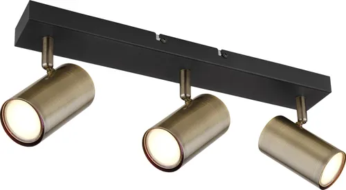 GLOBO 57911-3M ROBBY Strahler, 3-flammig in Schwarz Matt - Lampen – Eleganter Deckenstrahler mit 3 GU10 Fassungen für individuelle Lichtgestaltung. Schlichte Optik in Schwarz Matt und Altmessing sorgt für stilvolle Akzente in jedem Raum.