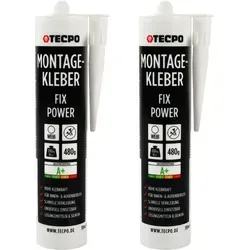 2x TECPO Universal Montagekleber Ultra FIX Power Baukleber 480g Weiß