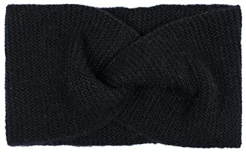 styleBREAKER Damen Feinstrick Stirnband mit Twist Knoten, warmes Winter Haarband, Headband 04026047, Farbe:Schwarz