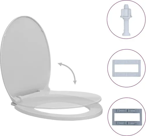 vidaXL Toilettensitz mit Absenkautomatik Hellgrau Oval - Hochwertiger WC-Sitz mit Soft-Close-Funktion, ideal für Zuhause sowie Gastronomie. Langlebig und leicht zu reinigen, passt zu allen gängigen Toilettenschüsseln.