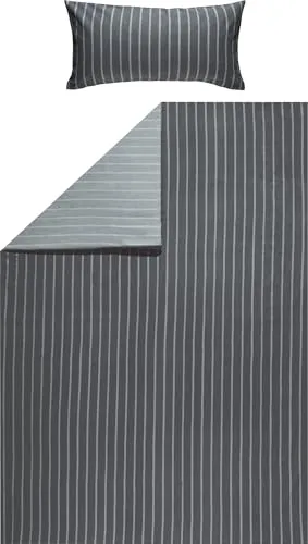 Looks by Wolfgang Joop Bettwäsche Mako-Satin anthrazit-Silber Größe 1x 155x200 cm + 1x 40x80 cm