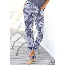 Schlafhose VIVANCE DREAMS, Damen, Gr. 36/38 - Bequeme lange Pyjamahose für Damen mit femininem Allover-Print, ideal für entspannte Nächte. Aus weichem Single Jersey (50% Baumwolle, 50% Viskose) und mit praktischen Eingriffstaschen.