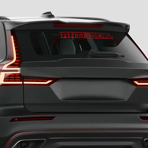 Frontscheibenaufkleber Antisocial Sticker Tuning Auto Kfz Decal FS146 Karminrot