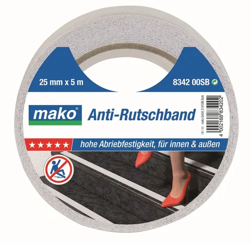 Anti Rutschband PREMIUM selbstklebend Treppenband Stufenband 25mm x 5m weiß