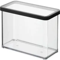 Rotho Dose Loft Premium Rechteckig 2,1, Transparent-Schwarz