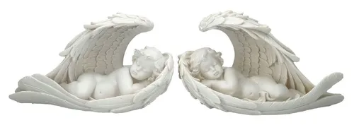 Figuren Shop GmbH Dekofigur Engel Putten Duo – Schlafende Cherubim Figur 16 cm x 30 cm - Bezauberndes 2‑teiliges Set aus schlafenden Putten-Engeln, handbemalt und aus hochwertigem Kunststein gefertigt. Ideal für stilvolle Dekoration und als Geschenk. Schaffen Sie eine harmonische Atmosphäre in jedem Raum.