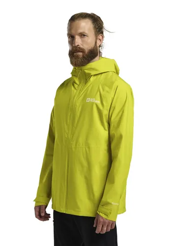 Jack Wolfskin PRELIGHT 2.5L LT JKT M - Gelbe Outdoorjacke XXL (58) - Funktionsjacken, wasser- und windabweisend, ideal für Outdoor-Aktivitäten bei wechselhaftem Wetter, mit regulierbarer Kapuze für optimalen Schutz.