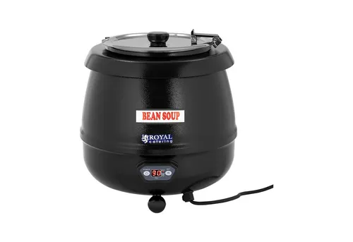 Royal Catering Suppentopf 10L Digital - Kochtöpfe - 10L elektrischer Suppenwärmer mit LCD-Anzeige für perfekte Temperaturkontrolle und energiesparendes Warmhalten von Speisen.