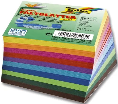 Faltblätter 8x8cm 70g sortiert