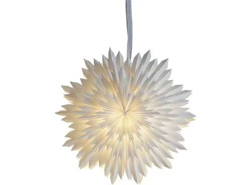 EGLO 3D Weihnachtsstern aus Papier – Dekostern für innen - Eleganter 3D Weihnachtsstern aus weißem Papier mit Ø 50 cm, ideal als Fensterdeko oder Wandbeleuchtung für eine gemütliche Atmosphäre. Kombinierbar mit Lichterketten für festliches Flair.