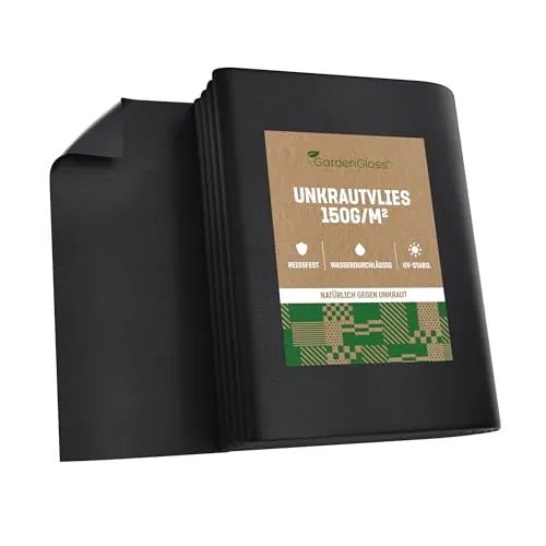 GardenGloss Unkrautvlies 150g/m² in schwarz von GardenGloss