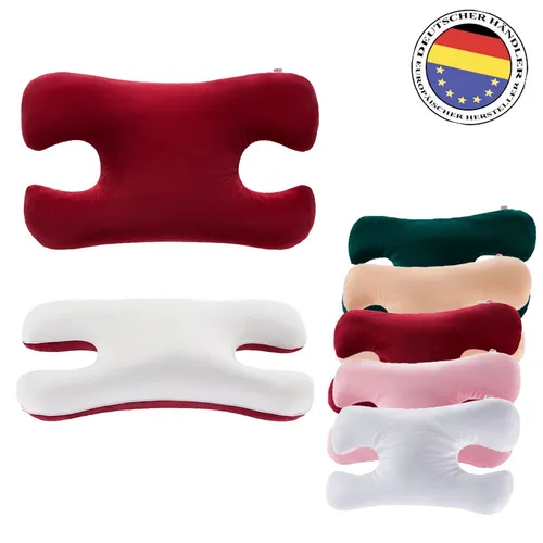Antar Orthopädisches Schönheitskissen mit Buchweizenschalen - Ergonomisches Kopfkissen mit natürlicher Buchweizenschalenfüllung für optimalen Schlafkomfort. Die spezielle Schmetterlingsform entlastet Gesichtspartien und unterstützt die richtige Schlafposition.