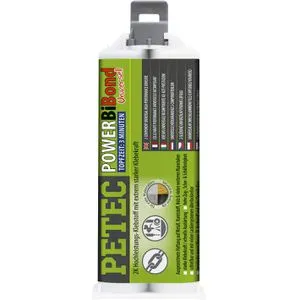 PETEC 2-Komponentenkleber POWER BiBond, 50g, 2-K-Klebstoff, Doppelkammerspritze, wasserfest
