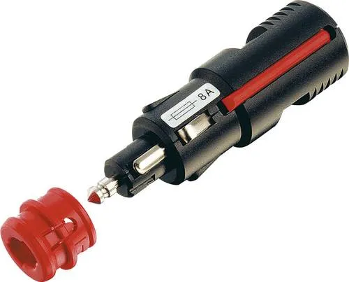 ProCar Sicherheits-Universalstecker 8A - Robuster Universalstecker für Zigarettenanzünder und Normsteckdosen. Mit sicherer Bajonettverrastung und auswechselbarer Torpedo-Sicherung für zuverlässige Anwendung im Fahrzeug.