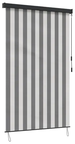 vidaXL Außenrollo Anthrazit und Weiß 140 x 250 cm - Vielseitiges Außenrollo für Balkon, Garten und Terrasse. Der handkurbelbetriebene Mechanismus ermöglicht eine individuelle Anpassung des Schattens. Robuste Aluminium-Teile sorgen für Langlebigkeit und Stabilität.