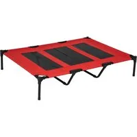 PawHut Tierbett Katzenbett, Outdoor - Erhöhte Hundeliege für Garten und Balkon - Tierbetten für Hunde, erhöhtes Design schützt vor Kälte und Feuchtigkeit, ideal für Innen- und Außenbereich, inklusive Tragetasche für einfachen Transport.