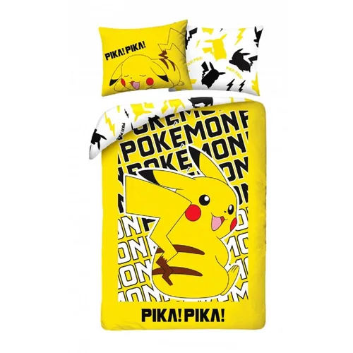 Pokemon Bettwäsche Set aus Baumwolle 140 × 200 cm - Hochwertiges Bettwäsche-Set in der Größe 140 x 200 cm mit einem bunten Pokémon-Motiv. Ideal für Fans und sorgt für einen gemütlichen Schlafplatz. Enthält Decken- und Kissenbezug aus weicher Mikrofaser.