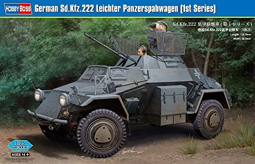 Hobby Boss 83815 Modellbausatz German Sd.Kfz.222 Leichter Panzerspahwag, Weiß