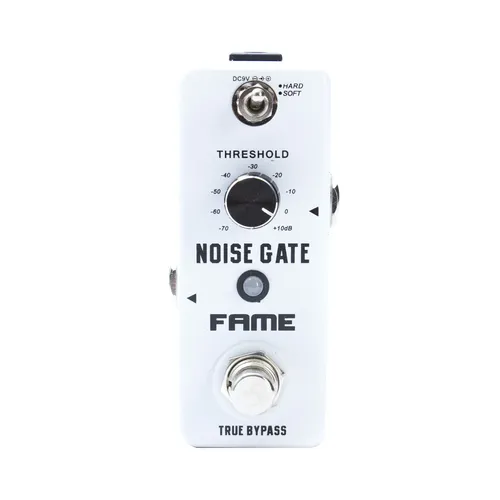 Fame LEF-319 Noise Gate Effektgerät - Noise Gate für Gitarristen, unterdrückt unerwünschte Nebengeräusche mit intuitiv einstellbarem Threshold-Regler und robustem, kompaktem Design.
