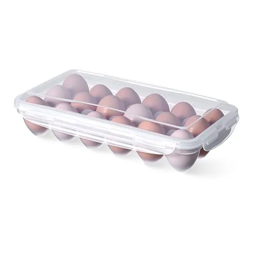 Zellen Eierbox, Eier Aufbewahrung Kunststoff Eier Transportbox Eierbehälter Mit Deckel Eierhalter Eieraufbewahrungsbox Transparent Eiern Organizer für Kühlschrank Küche Picknick 18