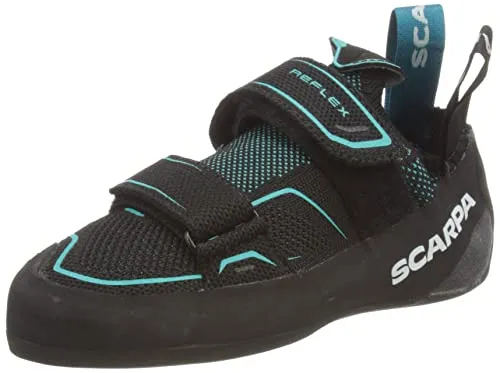 Scarpa Damen Reflex V Kletterschuhe Größe 41 - Schwarz - Kletterschuhe für Damen, leichter Plaisier-Kletterschuh mit elastischem Strick-Obermaterial für ausgezeichneten Tragekomfort auf langen Routen.