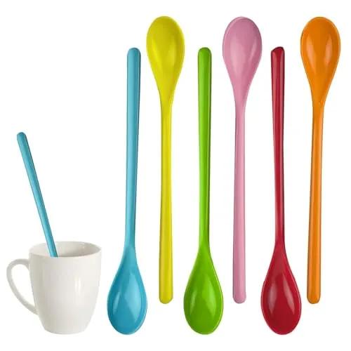 Stück EierlöFfel Kunststoff PlastiklöFfel Groß Bunte Melamin Plastik LöFfel KaffeelöFfel,KunststofflöFfel PlastiklöFfel Klein,LöFfel Langer JoghurtlöFfel Bunt EislöFfel Lang Mehrweg PlastiklöFfel 6