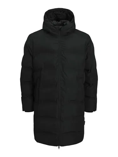 JACK & JONES Herren Steppjacke JJESOHO Long Puffer LN - Funktionsjacke für Herren, wasserabweisend und windfest, ideal für kalte Tage mit verstellbarer Kapuze und praktischen Taschen.