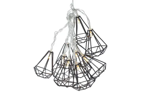 MARELIDA LED-Lichterkette LED Lichterkette DIAMANT 10 kleine beleuchtete Rubine Timer 1,6m, 10-flammig