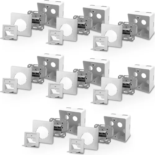 ARLI Cat6a Netzwerkdose - 10x RJ45 Port, voll geschirmt - Cat-6-Ethernetkabel: Robuste Netzwerkdose mit 10 RJ45-Anschlüssen, ideal für stabile Datenübertragung und einfache Installation in Auf- und Unterputzmontage.