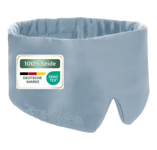 bene-sleep® Seidenschlafmaske – 100% lichtdicht für erholsamen Schlaf - Schlafmasken aus 100% Maulbeerseide, verbessert mit langlebigem Klettverschluss und atmungsaktiver Füllung für maximalen Schlafkomfort – ideal gegen Licht und Schlafprobleme.