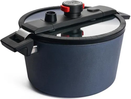 WOLL MADE IN GERMANY Schnellkochtopf Active Lite - Schnellkochtopf für Induktion, mit innovativem Deckelventil für schnelles Öffnen und fettfreies Kochen dank Diamantversiegelung – ideal für gesundes Essen in kürzester Zeit.