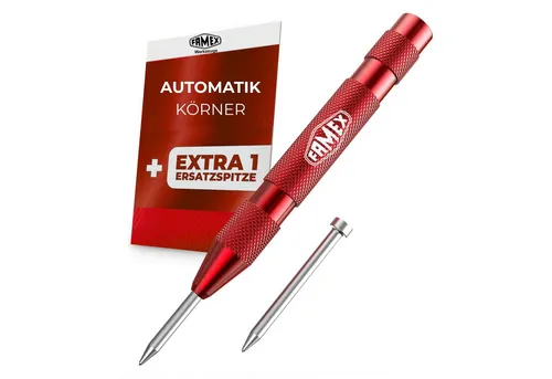 FAMEX Automatik Körner aus HSS Stahl ROBUST Selbstschlagend Federkörner Zentrier