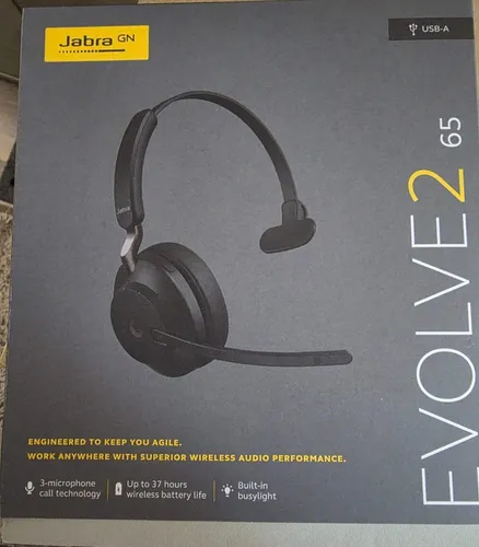 Jabra Evolve2 65 - Wireless PC Headset mit Noise Cancelling, Microsoft Teams zertifiziert und lange Akkulaufzeit, ideal für produktives Arbeiten