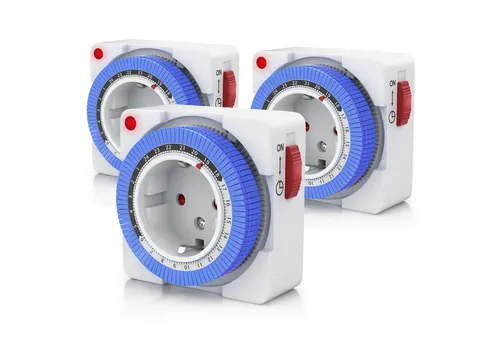 BEARWARE mechanische Zeitschaltuhr 24h, 3-Stunden-Steuerung