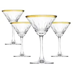 Pasabahce Elysia Martiniglas - 4 Stück, 220ml, transparent/gold - Elegante Cocktailschale aus Glas mit 220ml Fassungsvermögen, ideal für unvergessliche Cocktailabende. Spülmaschinenfest und perfekt für jede Tischkultur.