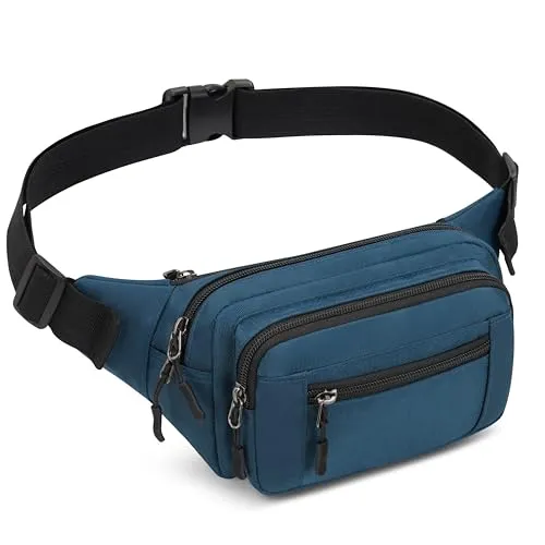 Bauchtasche für Herren Damen Gürteltasche | 5 Einzelfächern, Reise, Wanderung, Hundespaziergänge, Outdoor-Aktivität