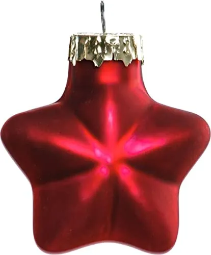 TrendLine Mini-Glas-Sterne rot 12 Stück Ø 4 cm Weihnachtsdekoration